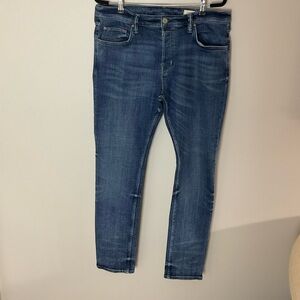 All Saints Men’s Adkin Cigarette Button Fly Straight Leg Skinny Jeans Size 36